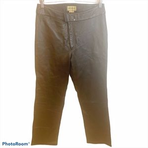 Rem Garson‎ Women’s Size 10 Brown Leather Bootcut Pants New NWT